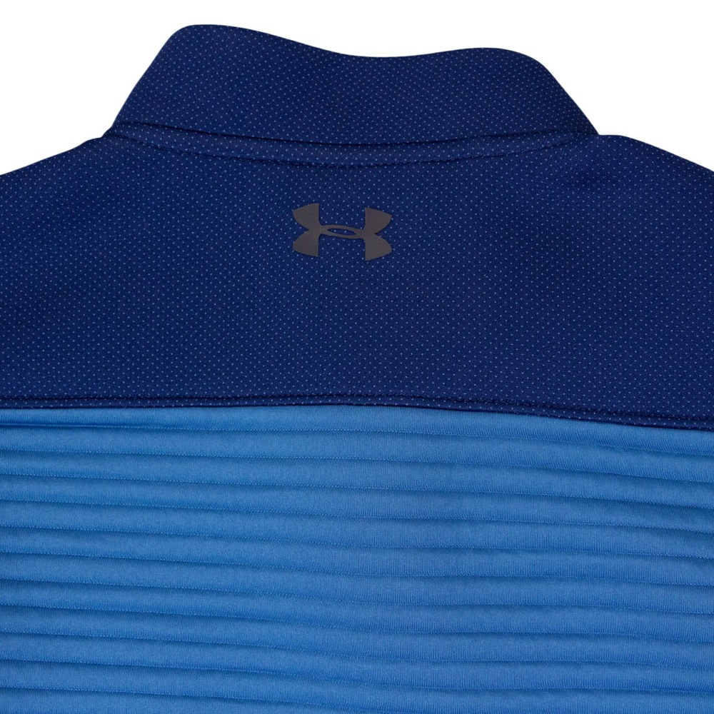 Under Armour Mens M ColdGear Golf 1/4 Zip‎ Pullover Blue Textured Ribbed - Picture 11 of 11